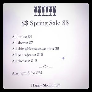 Spring sale!!